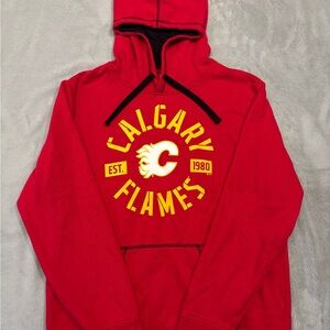 Calgary Flames NHL Fanatics Red Pullover Hoodie Mens Large Hockey Sweatshirt